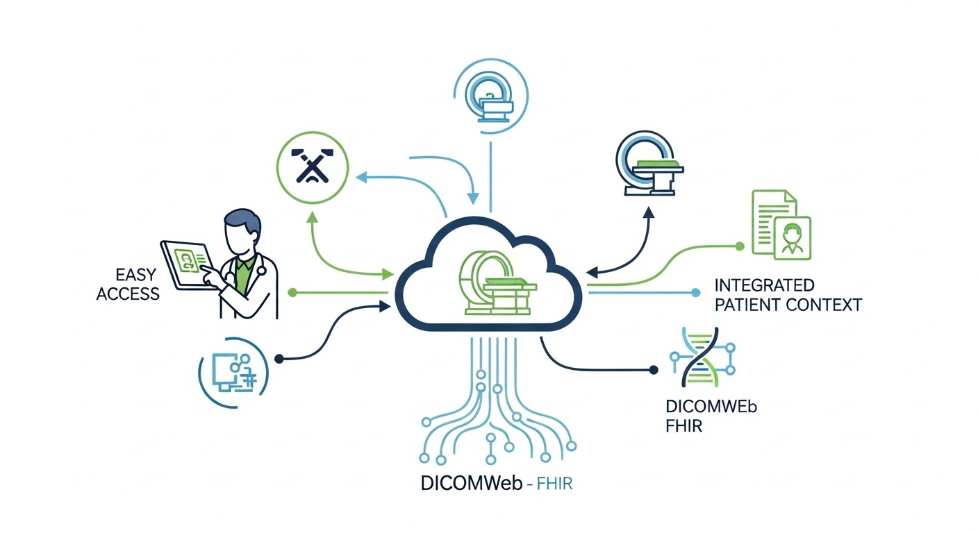How DICOMweb and FHIR Help Doctors Access Medical Images Faster with PostDICOM - Created by PostDICOM